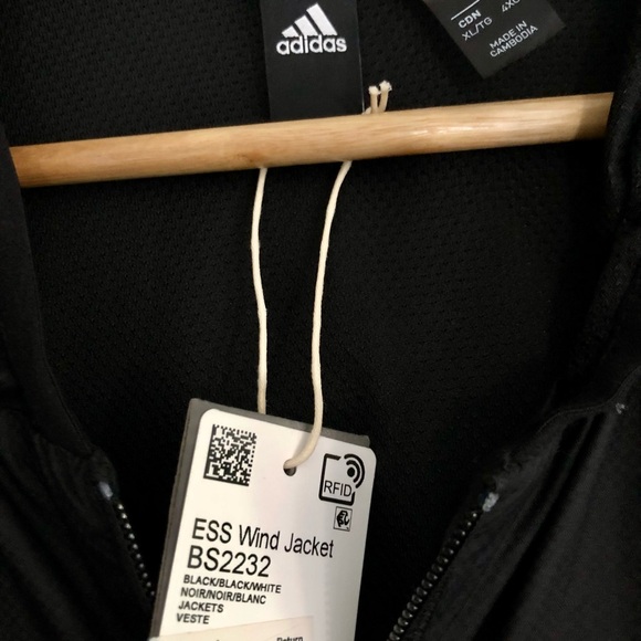 NWT Adidas Men's Black Windbreaker - Picture 3 of 3